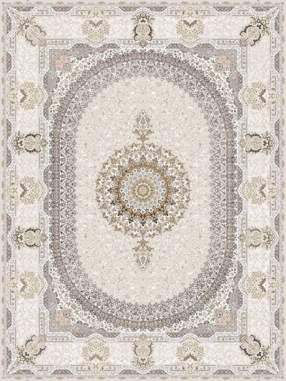 زیر سفره ای مخمل پورشه طرح ضخیم خاکستری بژ فرمهر کد tbt-f13920
