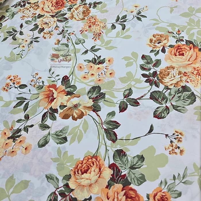 ملحفه نخ پنبه گل عرض 2.4 کد 597