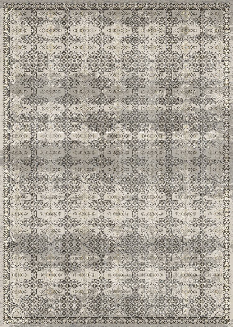 زیر سفره ای مخمل پورشه طرح سنتی خاکستری فرمهر کد tbt-f13908