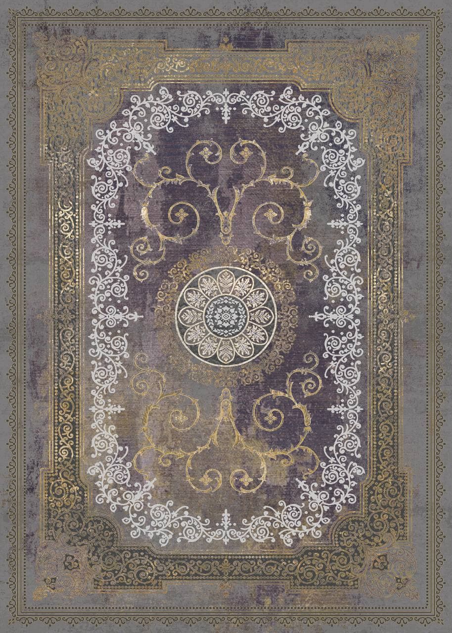 زیر سفره ای مخمل پورشه طرح کلاسیک خاکستری فرمهر کد tbt-f13884