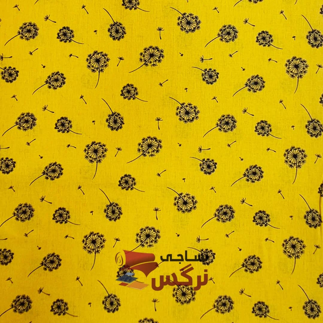 پارچه تمام نخ آشپرخانه طرح قاصدک عرض 90 کد 334