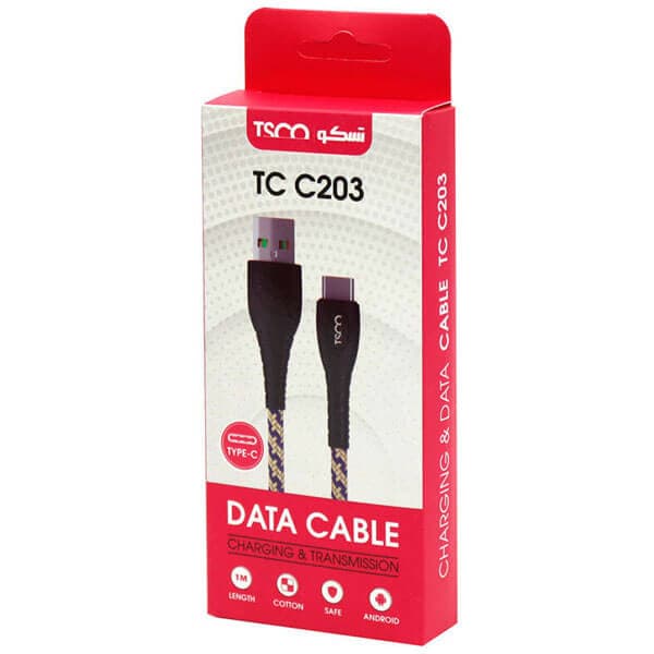 کابل تبدیل USB به USB-C تسکو مدل TCC 203 طول 1 متر