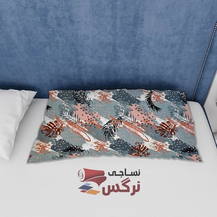 ملحفه نخ پلی استر طرح برگ آبرنگی عرض 2 کد 258 — تصویر ۳
