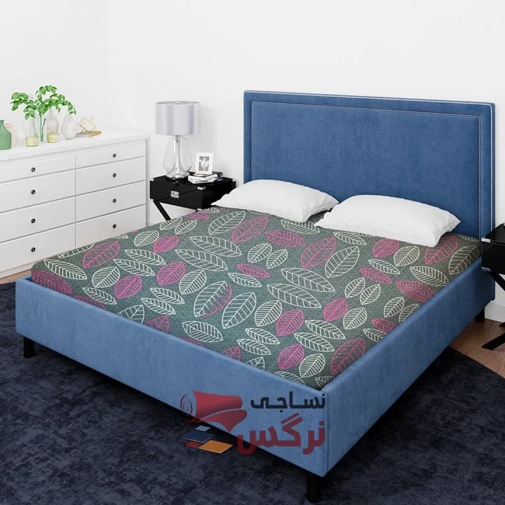 ملحفه نخ پلی استر طرح برگ عرض 2 کد 218 — تصویر ۲