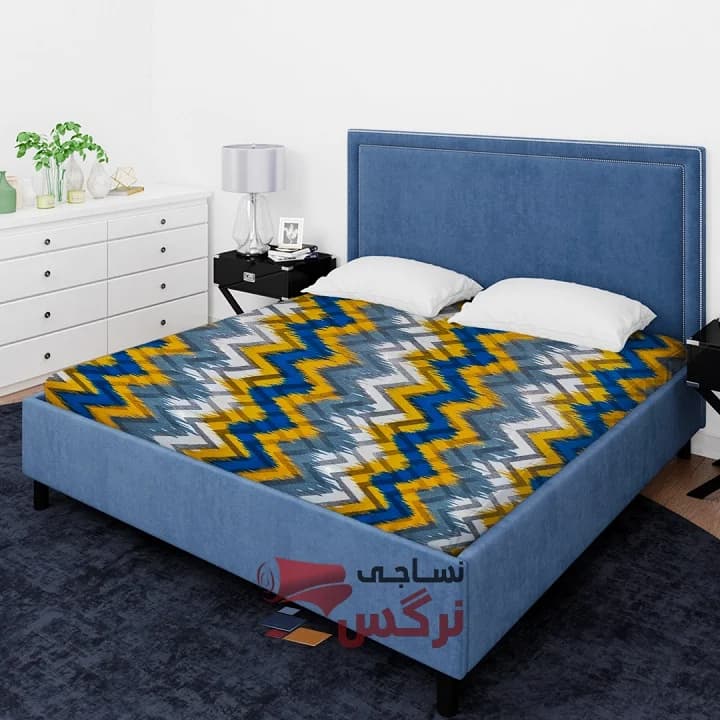 ملحفه نخ پلی استر طرح اسپرت زیگ زاگ عرض 2 کد 160 — تصویر ۲