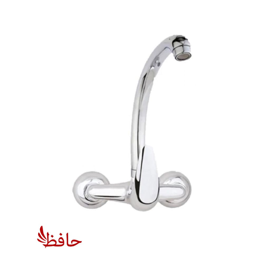 شیر ظرفشویی اهرمی دیواری کروم