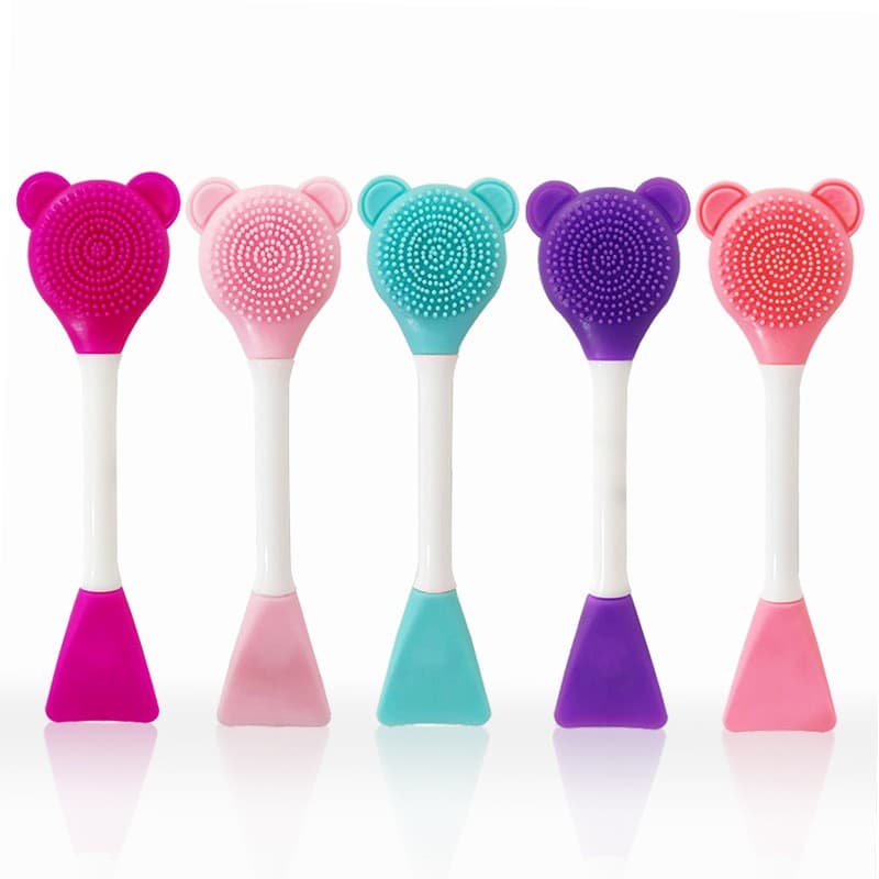 فیس براش سیلیکونی دو طرفه خرسی | Silicone brush plug