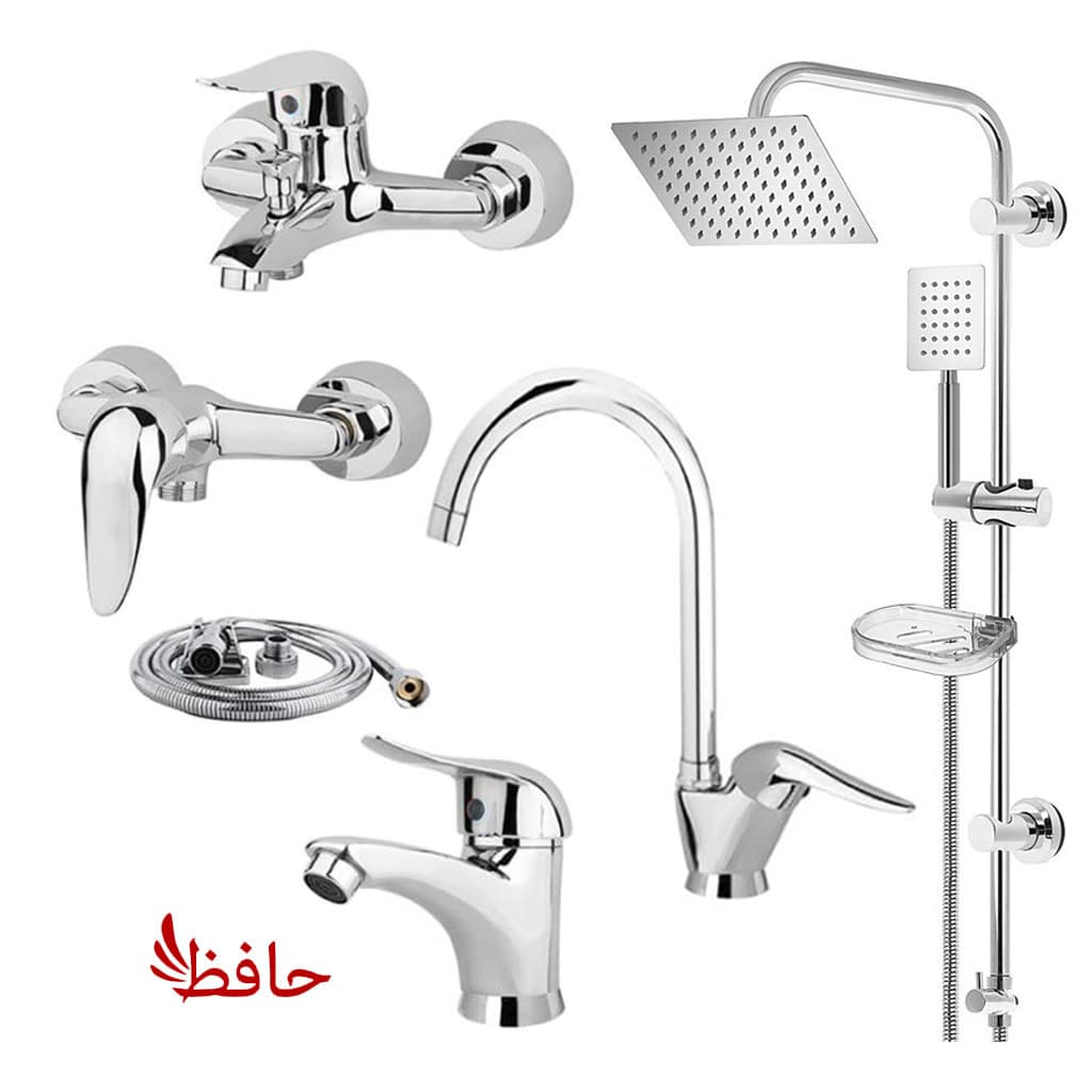 ست شیرالات شیرآلات بهداشتی و ساختمانی مهراوران رخشا مدل اوج پلاس مجموعه 6 عددی
