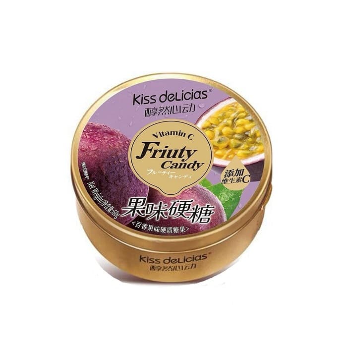 آبنبات ویتامین C میکس میوه Kiss Delicias وزن ۶۰ گرم