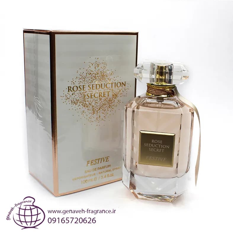 ادکلن فراگرنس ورد Rose Seduction Secret Festive رایحه ویکتوریا سکرت بامشل سلبریشن حجم 100 میل