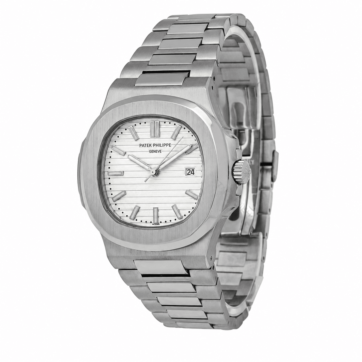 ساعت مردانه پتک فیلیپ ناتیلوس | مدل Patek 2473-G | سیلور صفحه سفید لوکس