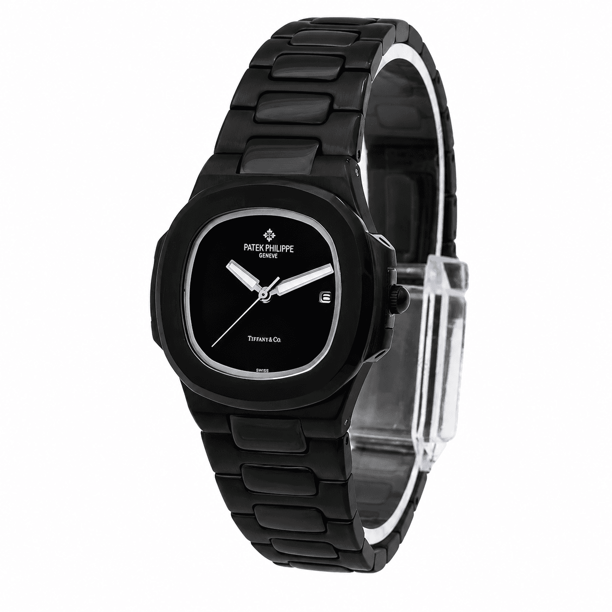 ساعت زنانه پتک فیلیپ ناتیلوس | مدل Patek 6060-L | تمام مشکی صفحه مهندسی لوکس
