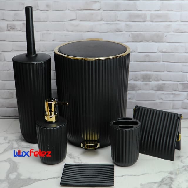 ست سرویس بهداشتی همارا مدل زبرا پدالی گرد شش پارچه