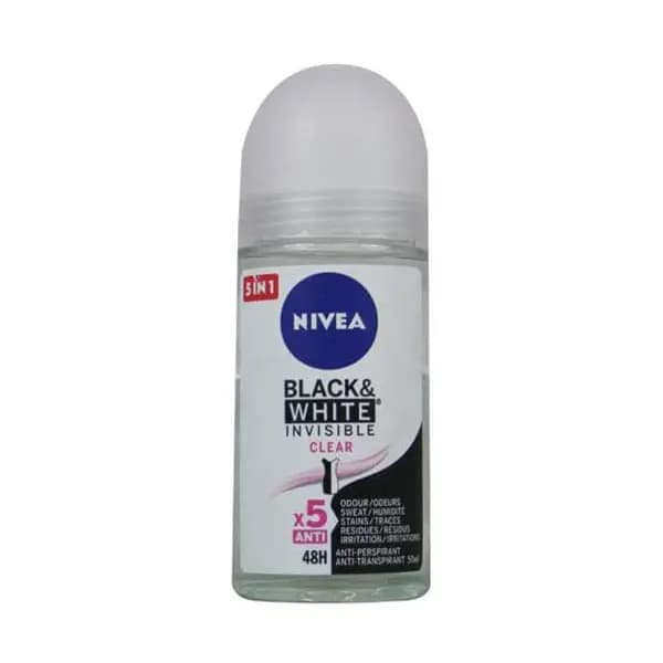 مام رول ضد تعریق نیوا مدل Black And White Invisible Clear حجم 50 میل