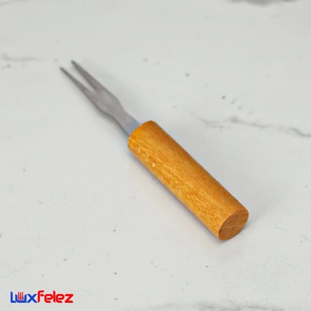 ست کارد و چنگال فینگر فود دسته چوبی — تصویر ۲