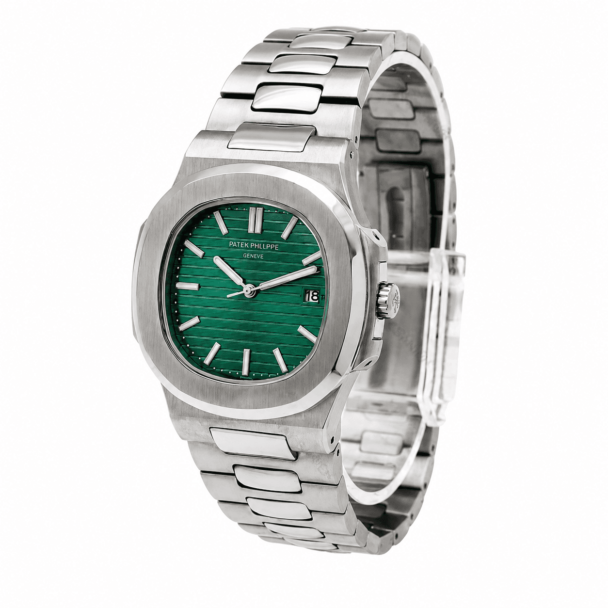 ساعت مردانه پتک فیلیپ سیلور صفحه سبز | مدل Patek-6039-G