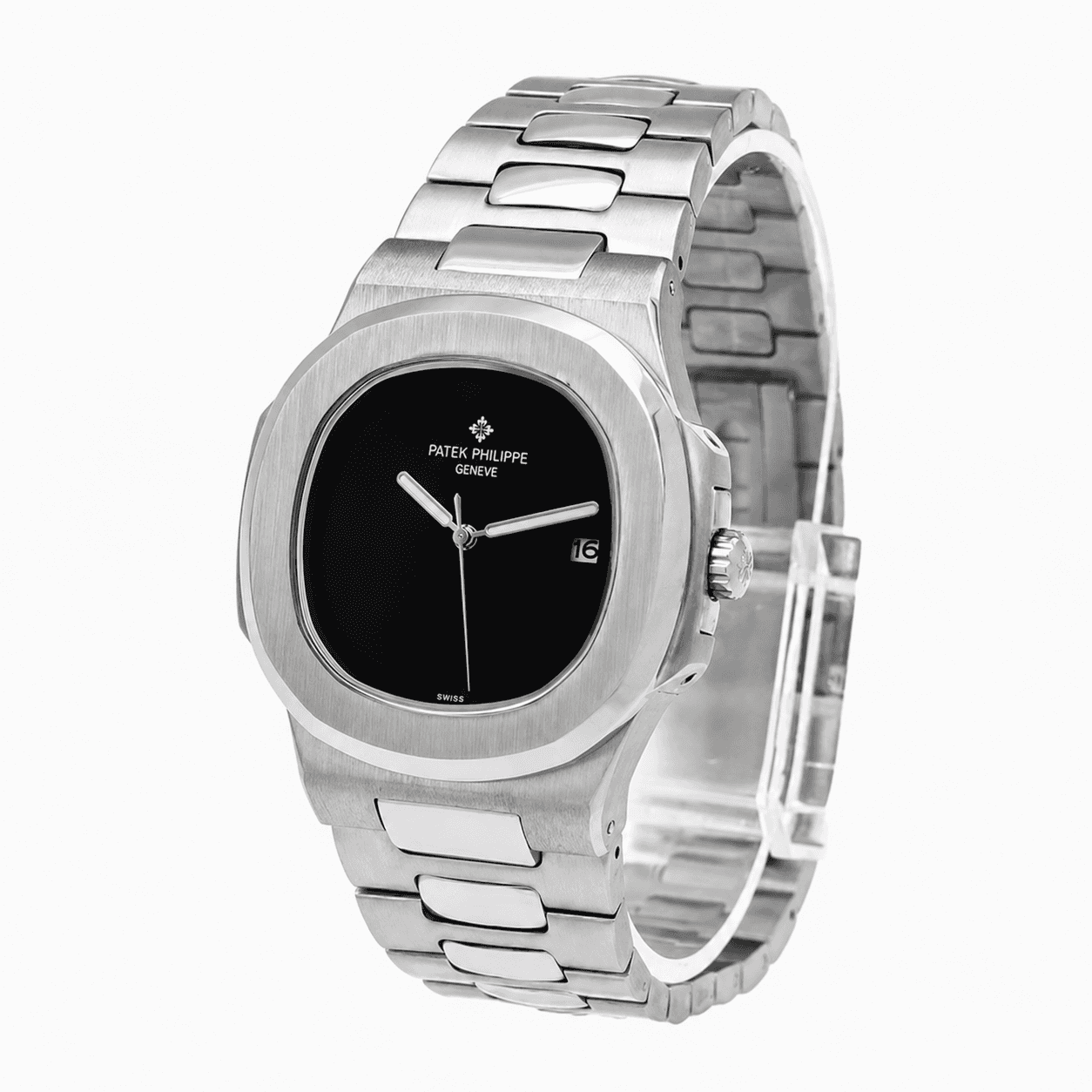 ساعت مردانه پتک فیلیپ ناتیلوس سیلور صفحه مهندسی مشکی | مدل Patek-6056-G