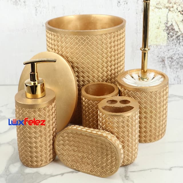 ست سرویس بهداشتی رزین راحیل کد 1705 شش پارچه