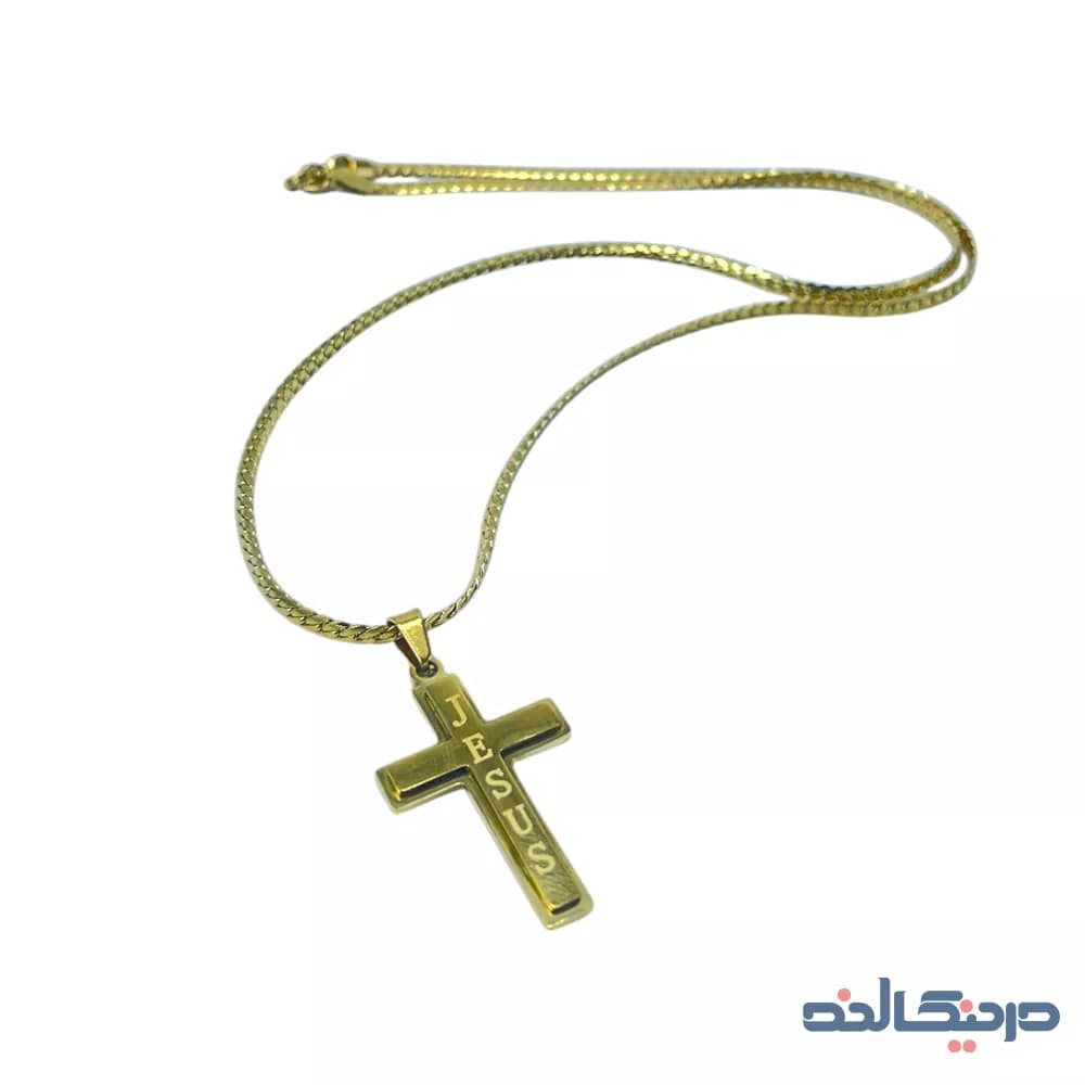 گردنبند صلیب طلایی Jesus — تصویر ۳