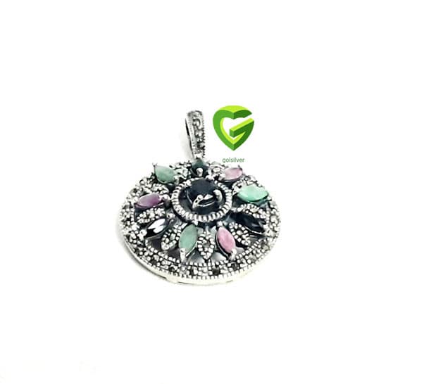 آویز نقره گرد کد2179 — تصویر ۲