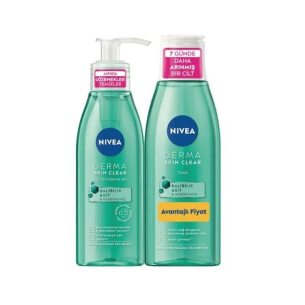 ست تونر ژل شستشو صورت نیوا مدل درما اسکین کلیر Nivea Derma skine clear