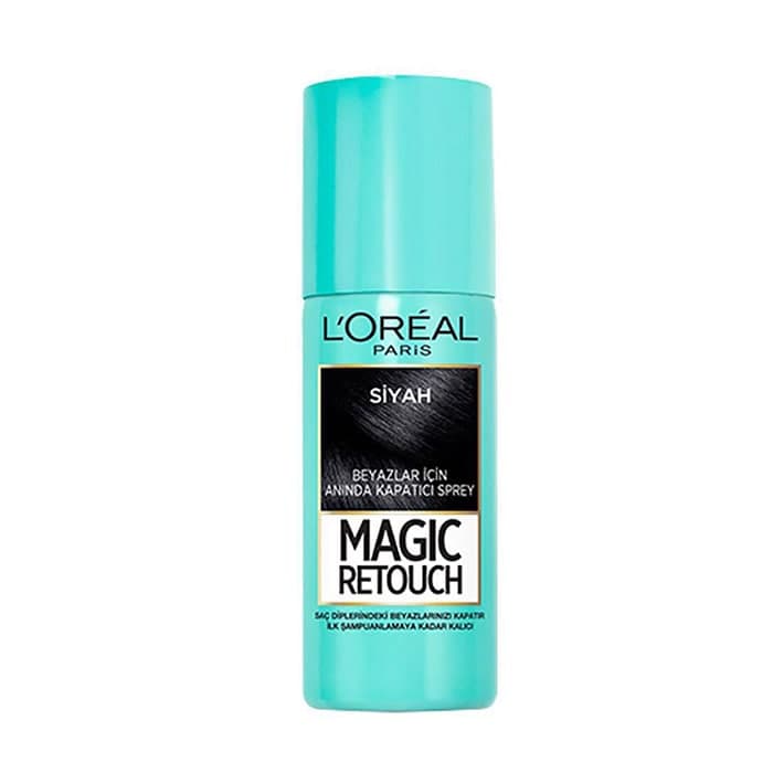 اسپری رنگ (کانسیلر) ریشه مو لورال مدل Magic Retouch | رنگ Black | حجم 75 میل اورجینال — تصویر ۳