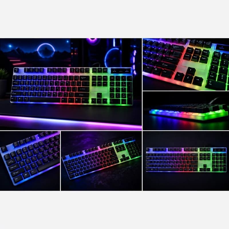 کیبورد گیمینگ سیم دار RGB مدل ریوان RIVAN