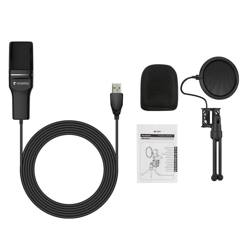 میکروفون رو میزی و سه پایه لرزشگیر Yanmai SF-777 + پاپ فیلتر — تصویر ۶