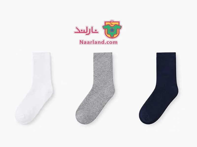 مجموعه ۷ جفتی جوراب ساق دار Pepperts آلمان سفید سرمه ای خاکستری ساده — تصویر ۳