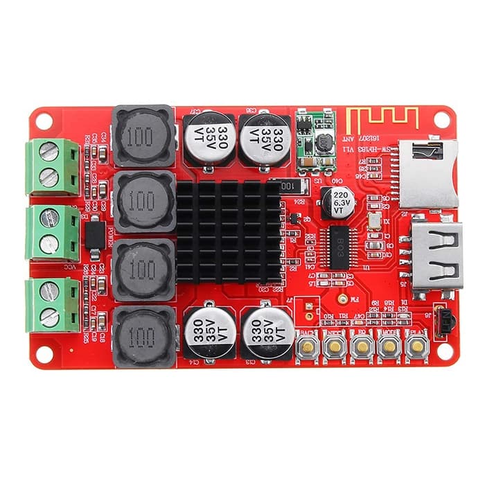 ماژول آمپلی فایر 2×50 وات استریو HW-645 با چیپ TPA3116 دارای بلوتوث و ریموت کنترل