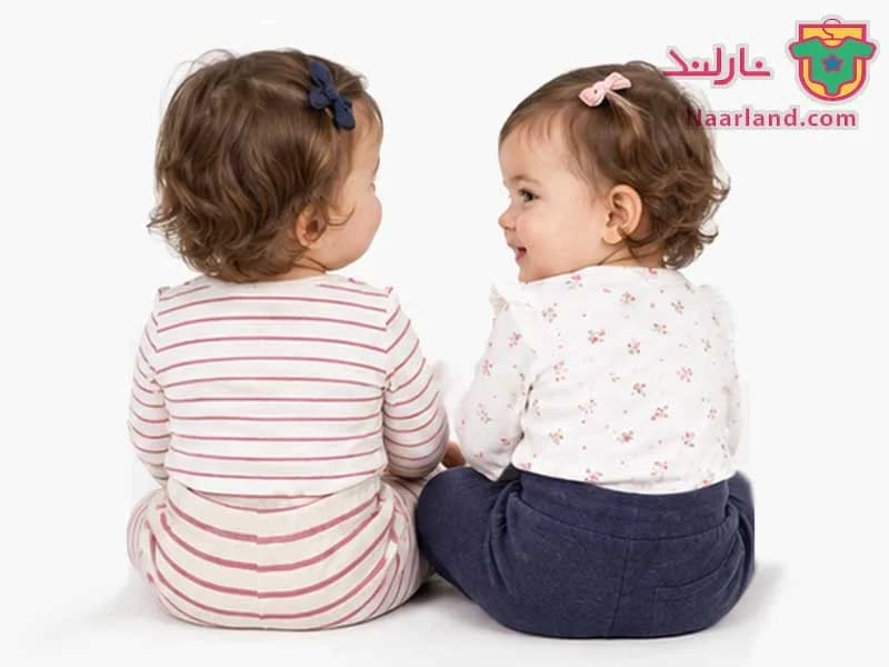 مجموعه ۲ عددی شلوار دورس نوزادی لوپیلو سرمه ای سفید صورتی راه راه — تصویر ۵