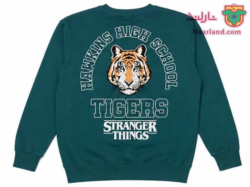 بلوز دورس داخل کرکی Stranger Things آلمان سبز یشمی طرح ببر — تصویر ۶