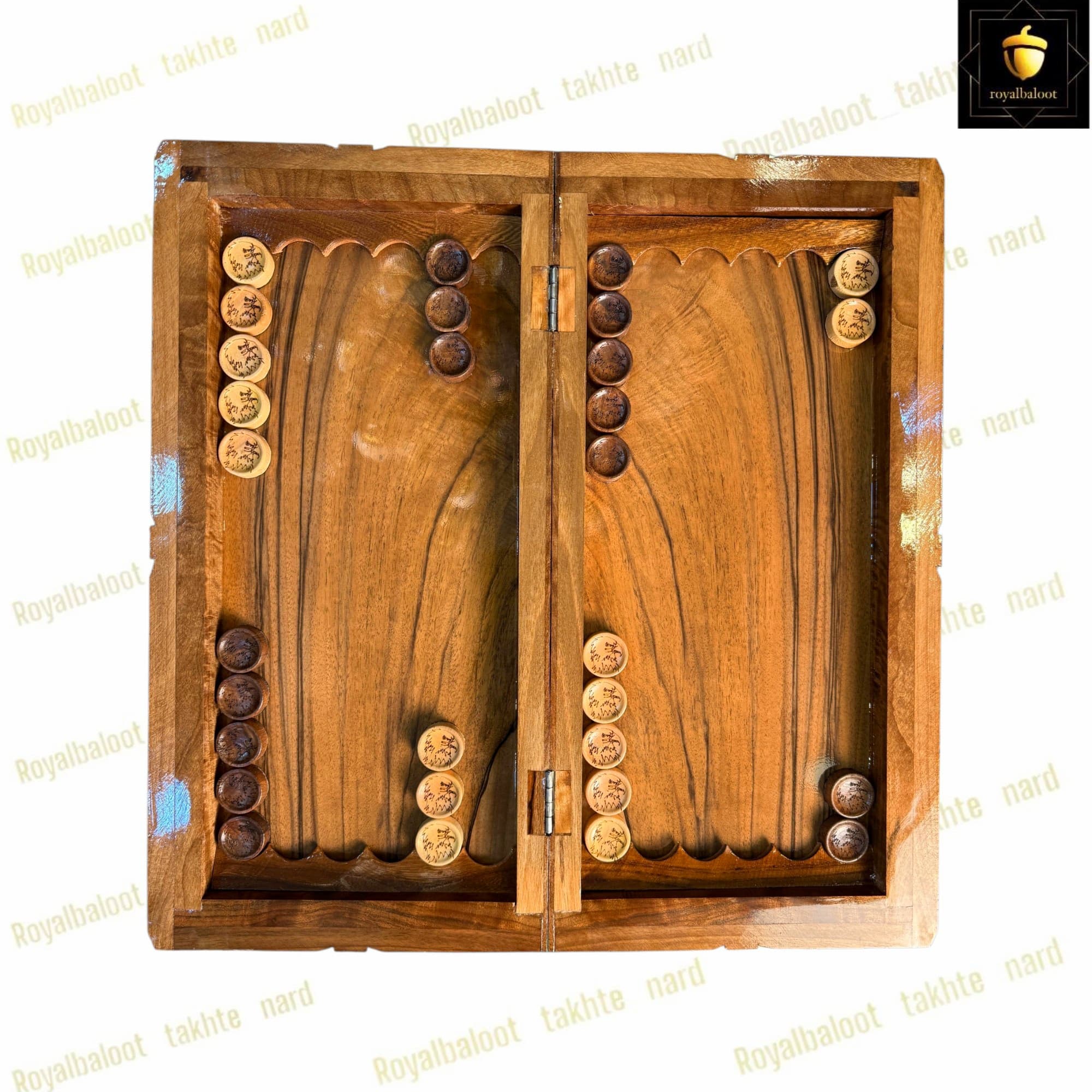 تخته نرد و شطرنج چوبی رگه طبیعی کد 672