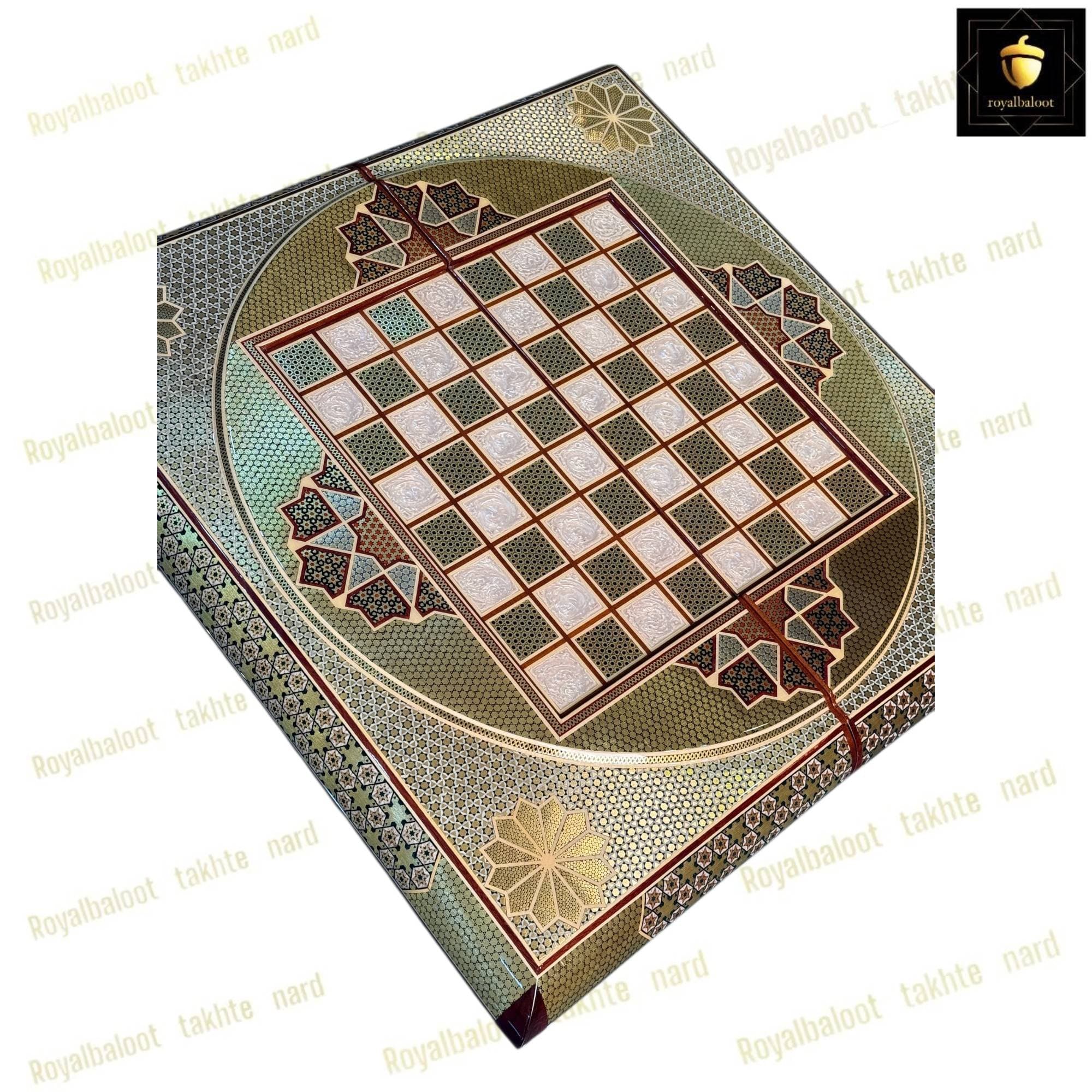 تخته نرد و شطرنج خاتم طلاکوب کد 667 — تصویر ۷