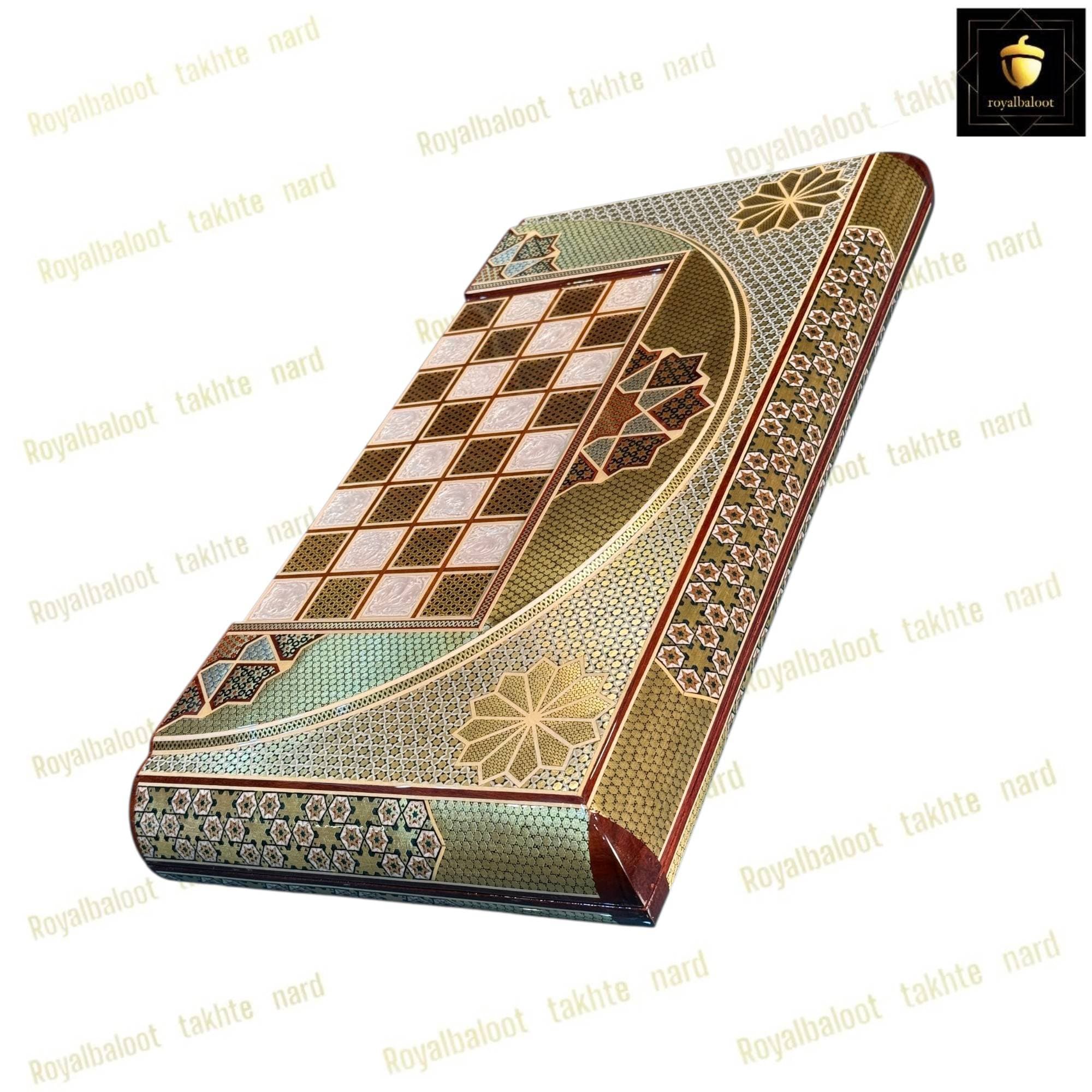 تخته نرد و شطرنج خاتم طلاکوب کد 667 — تصویر ۳