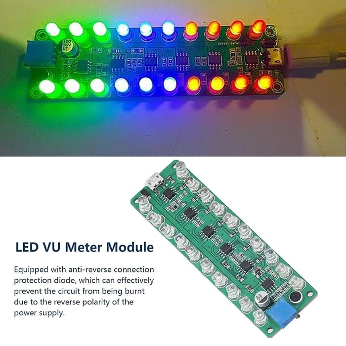 ماژول بارگراف صوتی (اسپکتروم آنالایزر صدا) دارای پورت micro USB — تصویر ۲