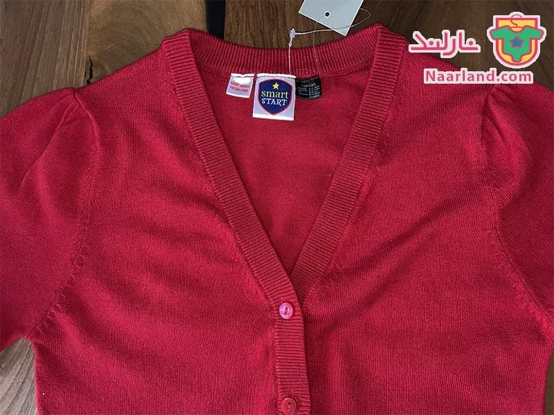 ژاکت بافت ( کاردیگن ) دخترانه اسمارت (Smart Start) آلمان قرمز ساده — تصویر ۲