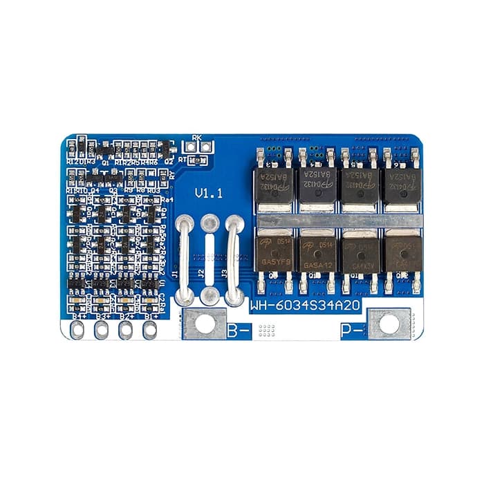 ماژول محافظ شارژ و دشارژ BMS باتری لیتیومی 4 سل 20 آمپر مدل WH-6034S34A20