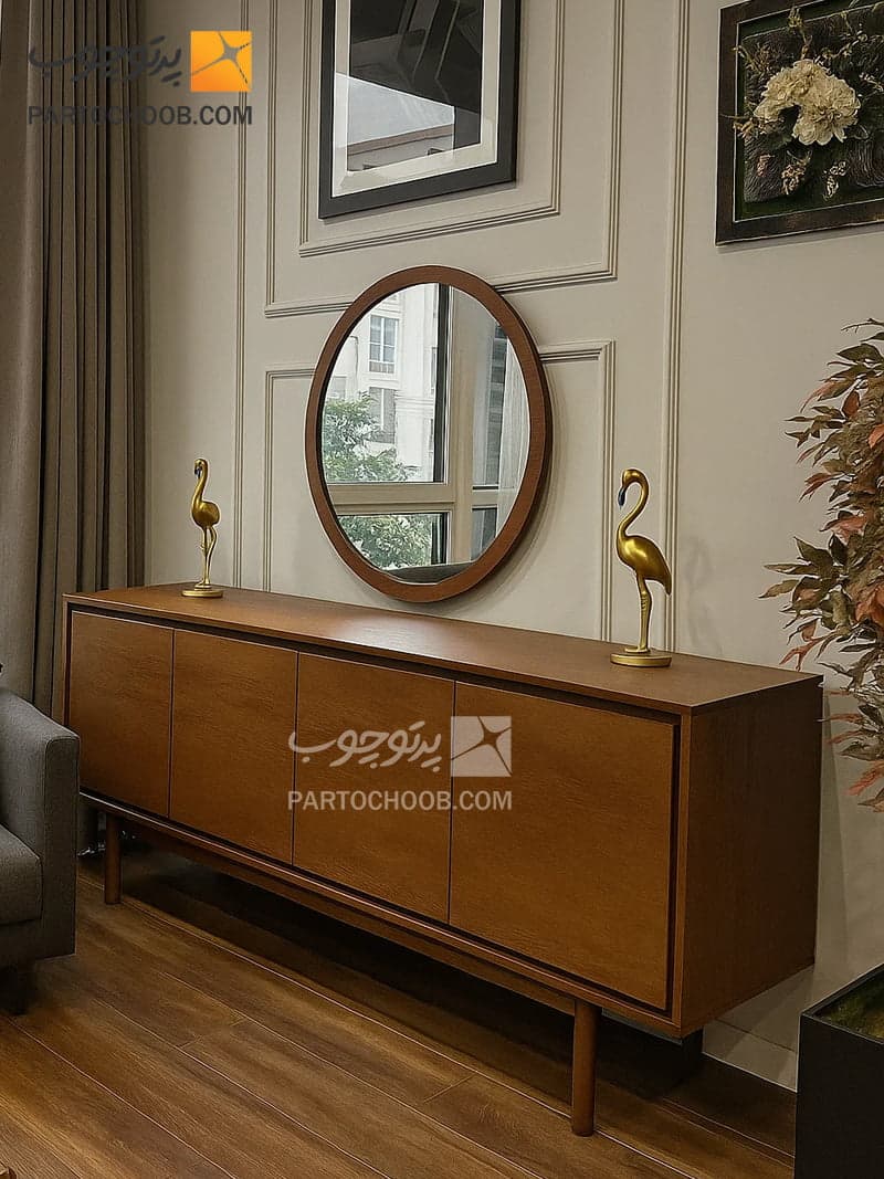 میز کنسول ساده چوبی مدل نوا — تصویر ۳