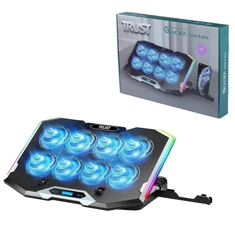 کول پد حرفه ای گیمینگ لپ تاپ تراست مدل Glacier Tpad-4 Plus