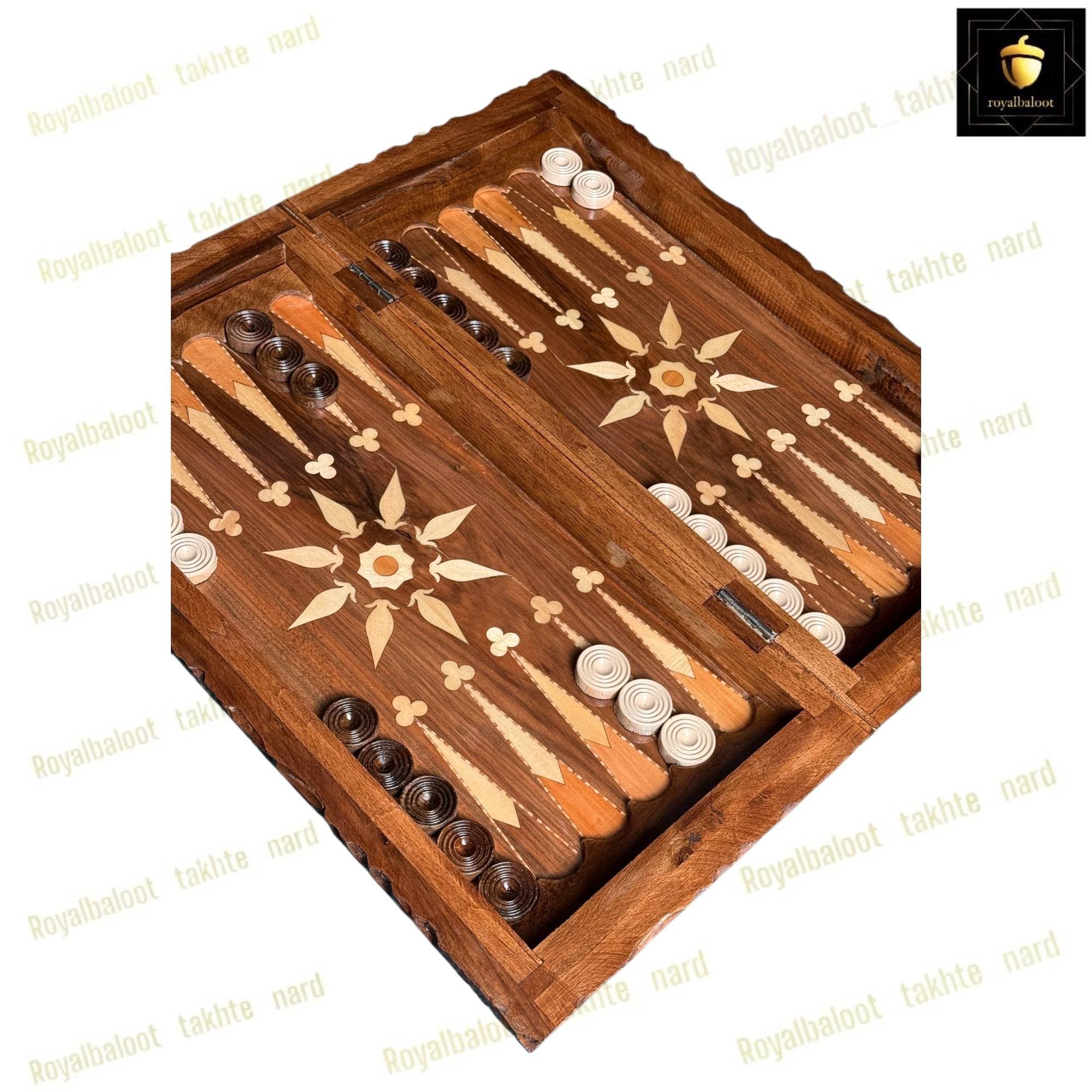 تخته نرد و شطرنج منبت و معرق کاری کد 644 — تصویر ۵