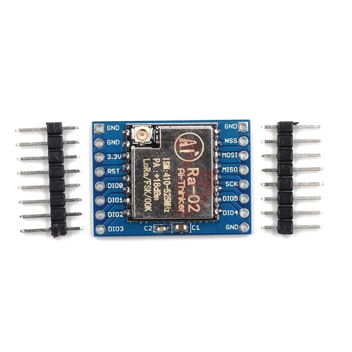 ماژول مخابراتی فرستنده-گیرنده LoRa RA02 تراشه SX1278 با هدربرد — تصویر ۲