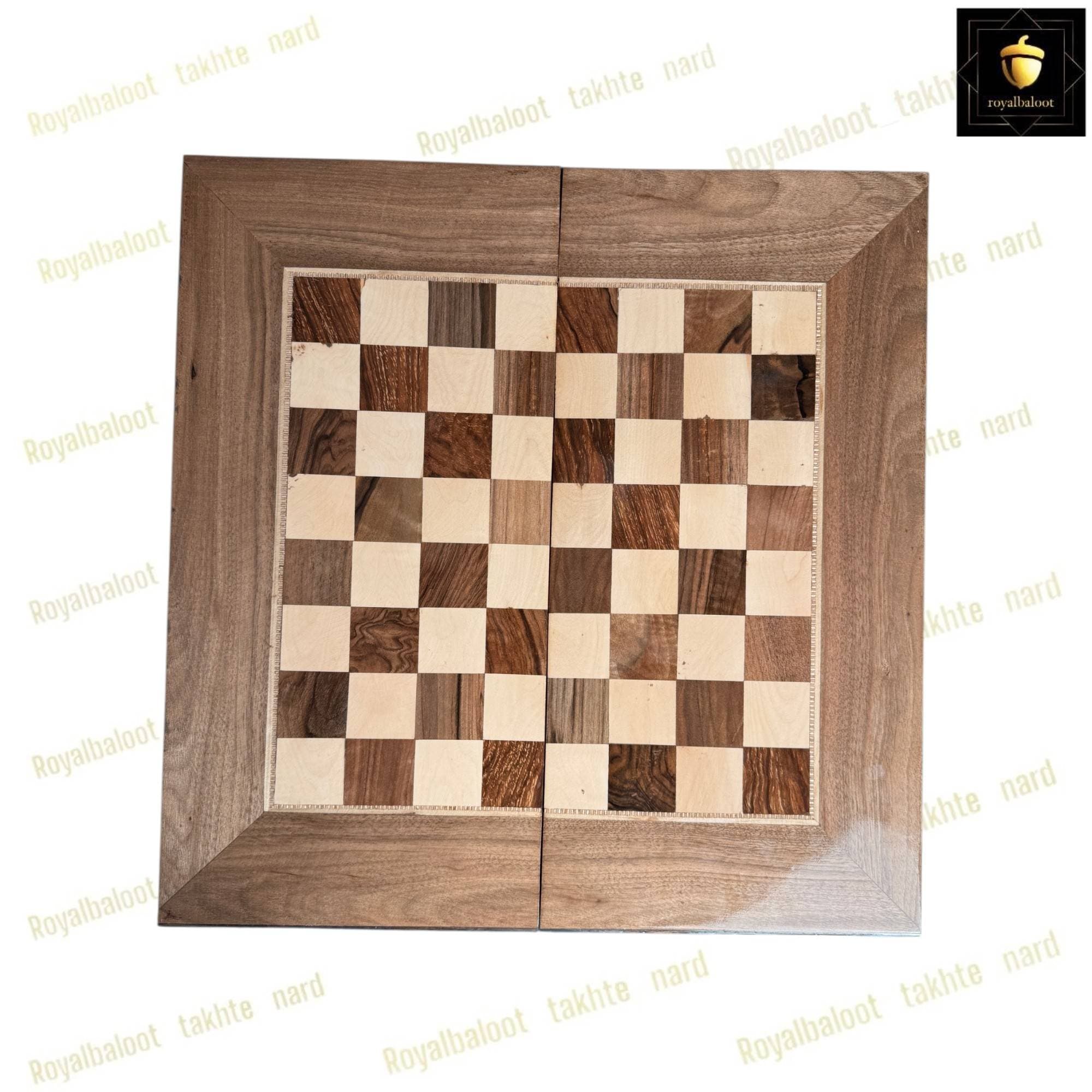 تخته نرد ریشه گردو منبت کد 630 — تصویر ۵