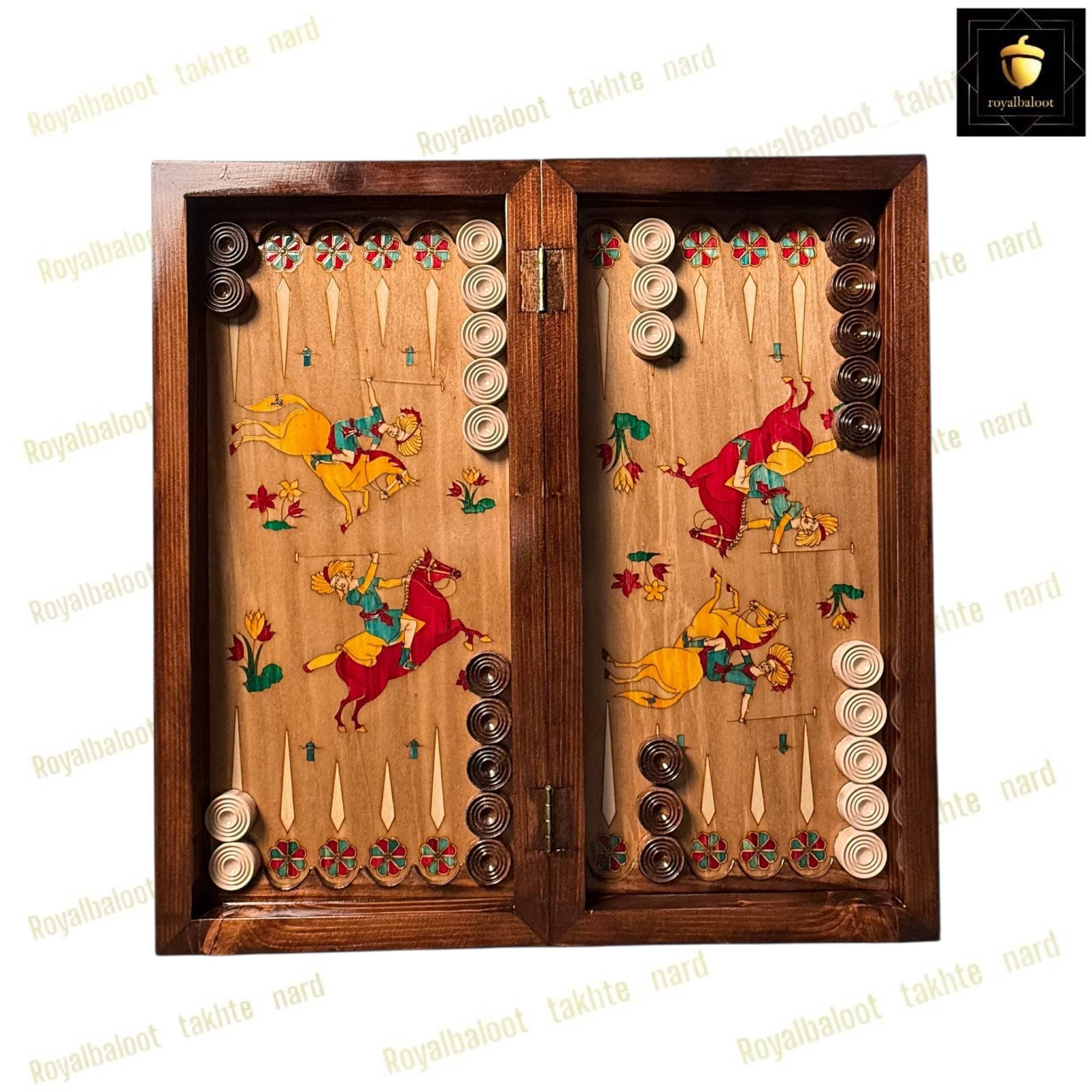 تخته نرد راش معرق چوگان کد 624