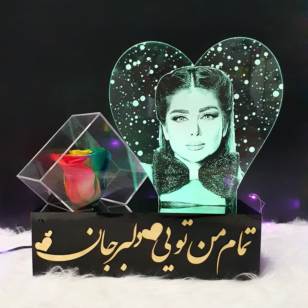باکس گل رز جاودان مدل مرکب مشکی — تصویر ۸