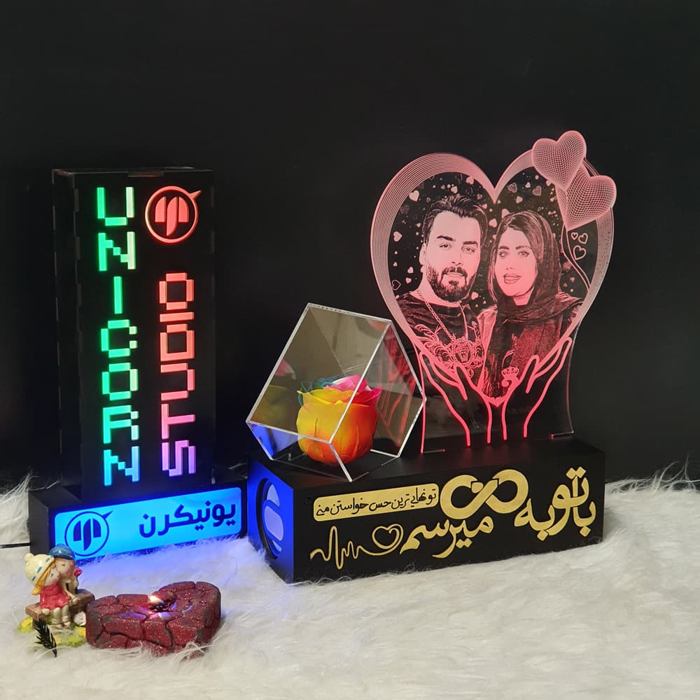 باکس گل رز جاودان مدل مرکب مشکی — تصویر ۶