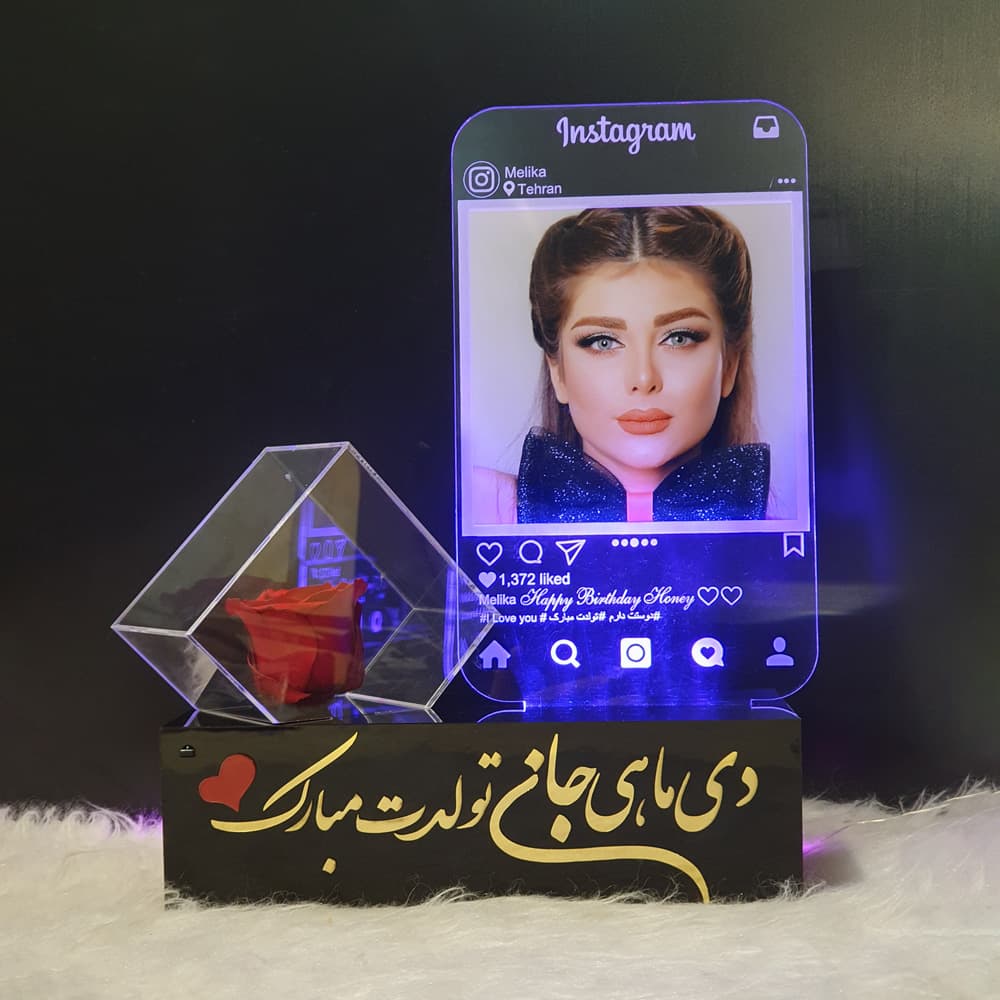 باکس گل رز جاودان مدل مرکب مشکی — تصویر ۲
