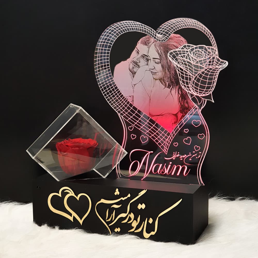 باکس گل رز جاودان مدل مرکب مشکی — تصویر ۷