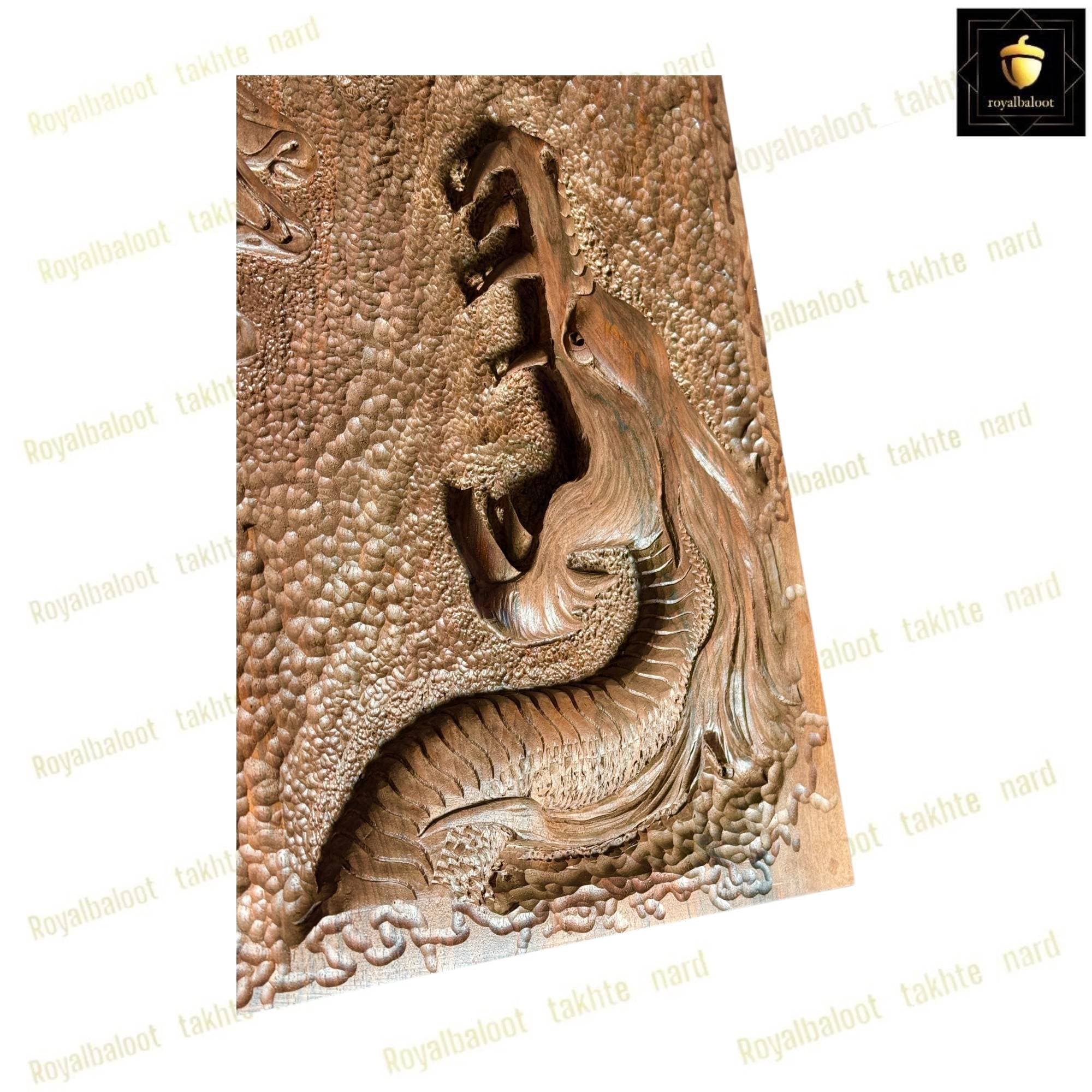تابلو تخته نرد گردو منبت 70 سانتی فرشته کد 610 — تصویر ۵
