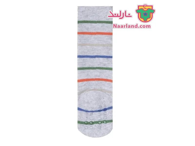 جوراب شلواری نوزادی ترمز دار Lupilu خاکستری راه راه — تصویر ۲